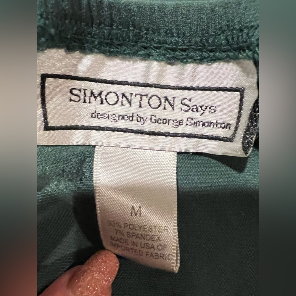 Simonton Says 2 Piece Green Long Sleeve Skirt Set Top Large Skirt Medium - Picture 8 of 9